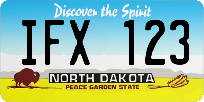 ND license plate IFX123