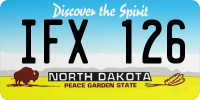 ND license plate IFX126