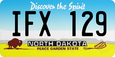 ND license plate IFX129