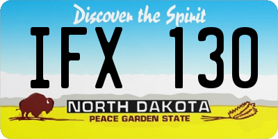 ND license plate IFX130