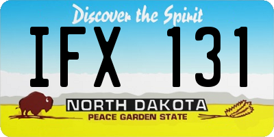 ND license plate IFX131