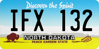 ND license plate IFX132