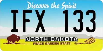 ND license plate IFX133