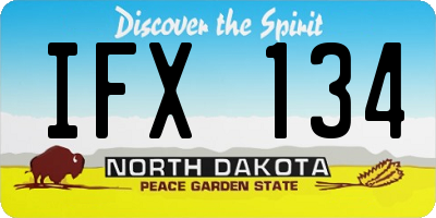 ND license plate IFX134