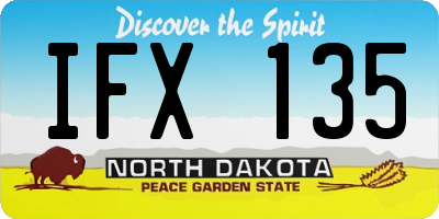 ND license plate IFX135