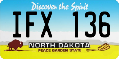 ND license plate IFX136