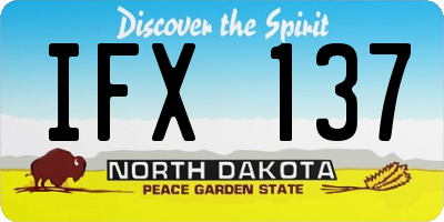 ND license plate IFX137
