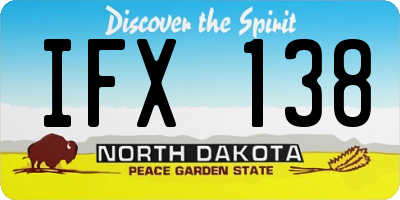 ND license plate IFX138