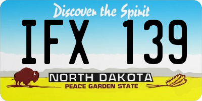 ND license plate IFX139