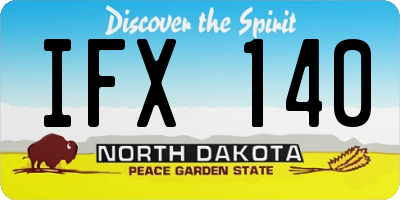 ND license plate IFX140