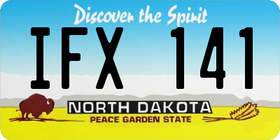 ND license plate IFX141