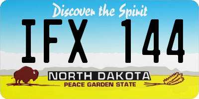 ND license plate IFX144