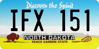 ND license plate IFX151