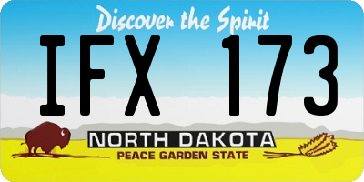ND license plate IFX173