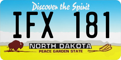ND license plate IFX181