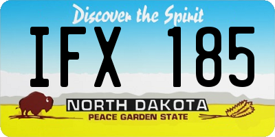 ND license plate IFX185