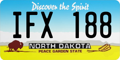 ND license plate IFX188