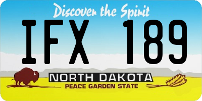 ND license plate IFX189