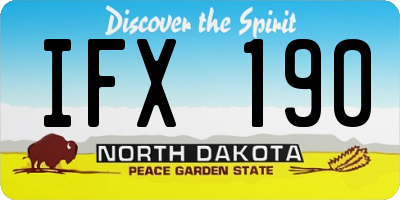 ND license plate IFX190