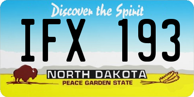 ND license plate IFX193