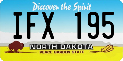 ND license plate IFX195