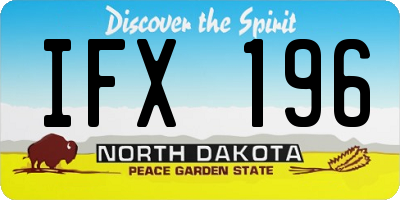 ND license plate IFX196