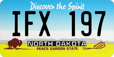 ND license plate IFX197