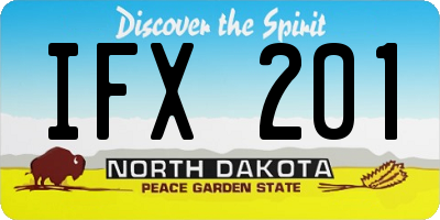 ND license plate IFX201