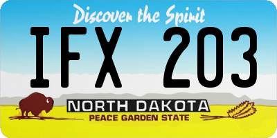 ND license plate IFX203