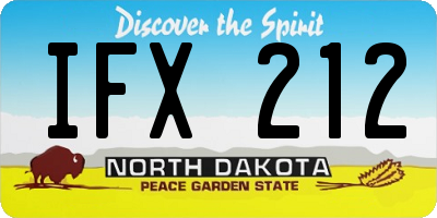 ND license plate IFX212