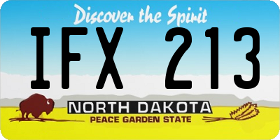 ND license plate IFX213