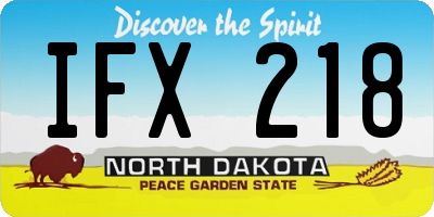 ND license plate IFX218