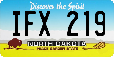 ND license plate IFX219