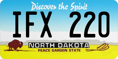 ND license plate IFX220