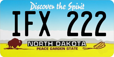 ND license plate IFX222