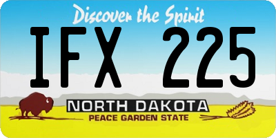 ND license plate IFX225