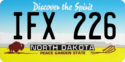 ND license plate IFX226