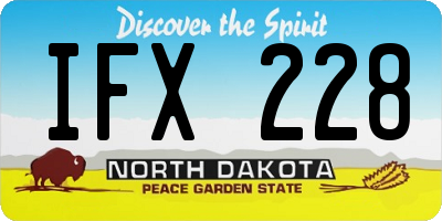 ND license plate IFX228