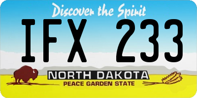ND license plate IFX233