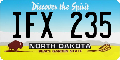 ND license plate IFX235