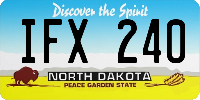 ND license plate IFX240