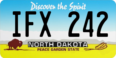 ND license plate IFX242