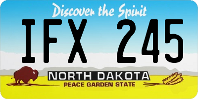 ND license plate IFX245