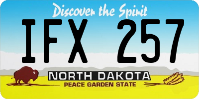 ND license plate IFX257