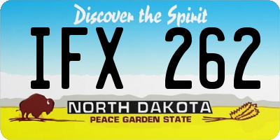 ND license plate IFX262
