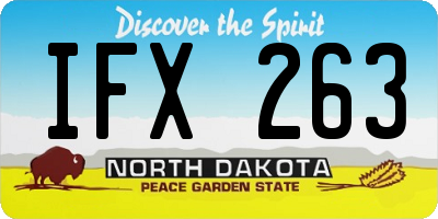 ND license plate IFX263