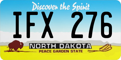 ND license plate IFX276