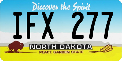 ND license plate IFX277