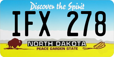 ND license plate IFX278