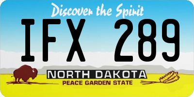 ND license plate IFX289